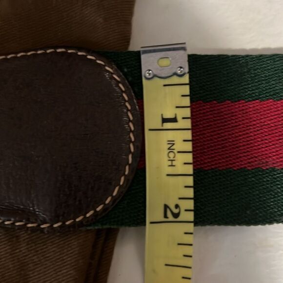 Gucci Vintage Web GG Elastic And Leather Belt - Picture 7 of 9